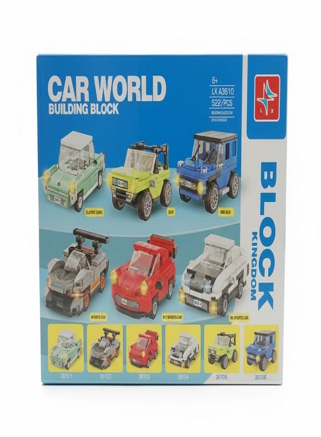 RUZARTH 6-in-1 Mini Car Building Blocks Set for Kids Age 6+ | Pull Back City Vehicles Construction Toy | 3D Assembly Brick Cars for Boys & Girls | STEM Learning Gift (522) - Image 2
